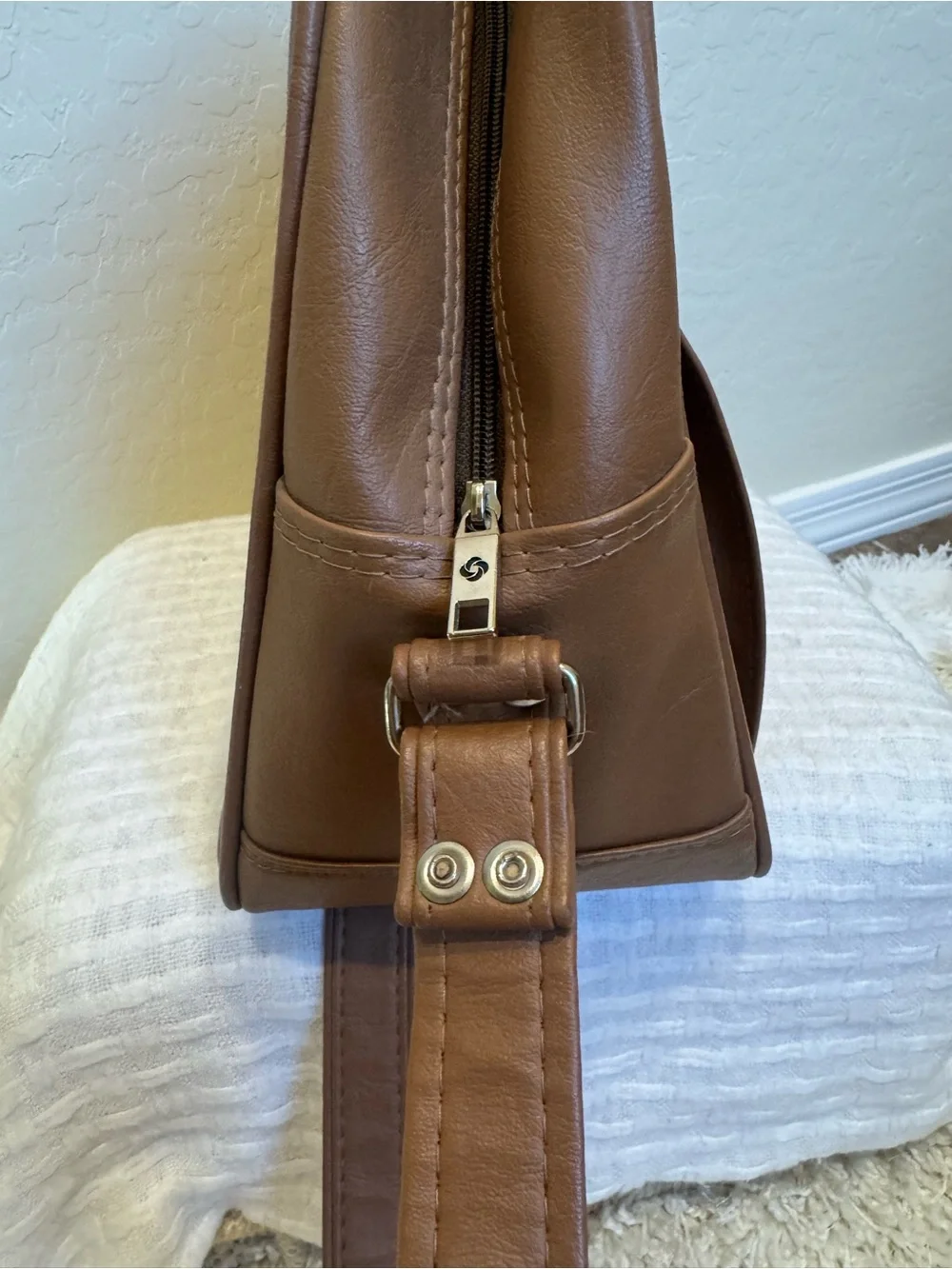 Vintage 1980s Samsonite Concord Shoulder Tote Bag Terra Cotta Travel Carry-On
